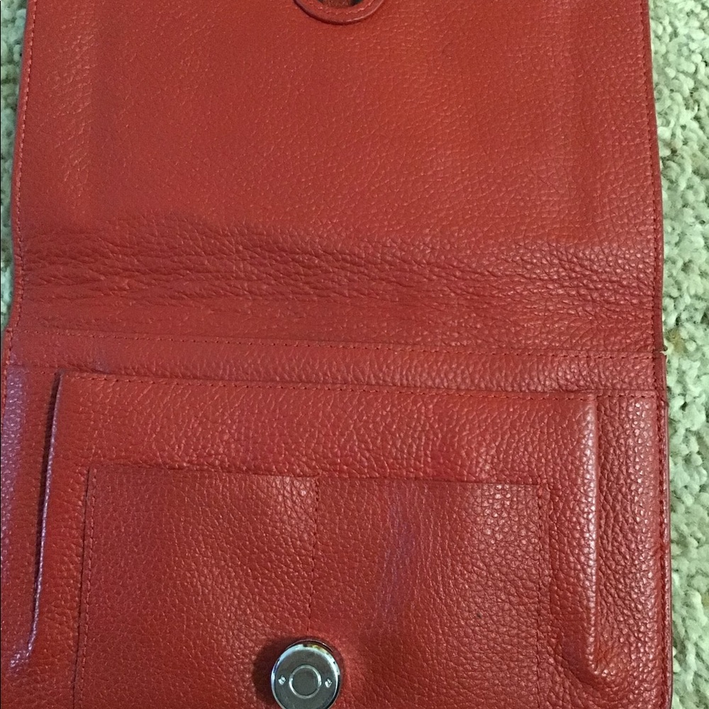 Red fold over to go case/wallet